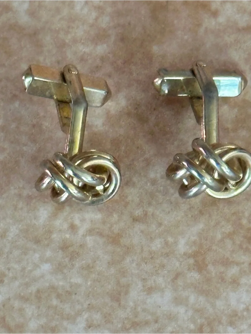 Vintage Cufflinks & Tie Tack Lot Blue Enamel Gold Knot Silver Men’s 6 Pc